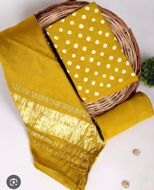 Semi Tussar Bhagalpuri Suit with Shibori Design – Elegant & Handcrafted Ethnic Wear